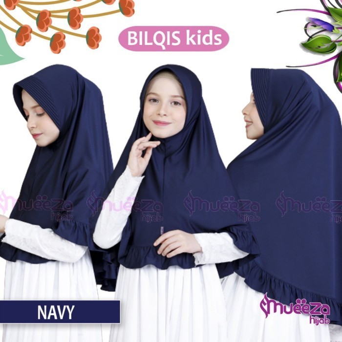 Hijab Bilqis by Mueeza Hijab / Hijab Bilqis / Kerudung Sekolah / Hijab - Navy, S