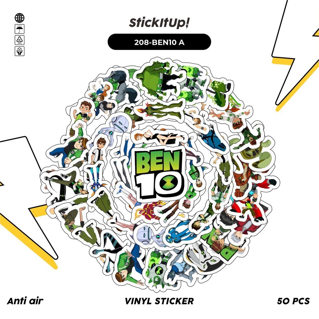 

COD✨ 50 Pcs Stiker Pack Graffiti Motif Kartun Ben 10 Lucu Lucu Aesthetic Vynil Waterproof untuk Freebies Sticker Buku Journal Casing HP Laptop