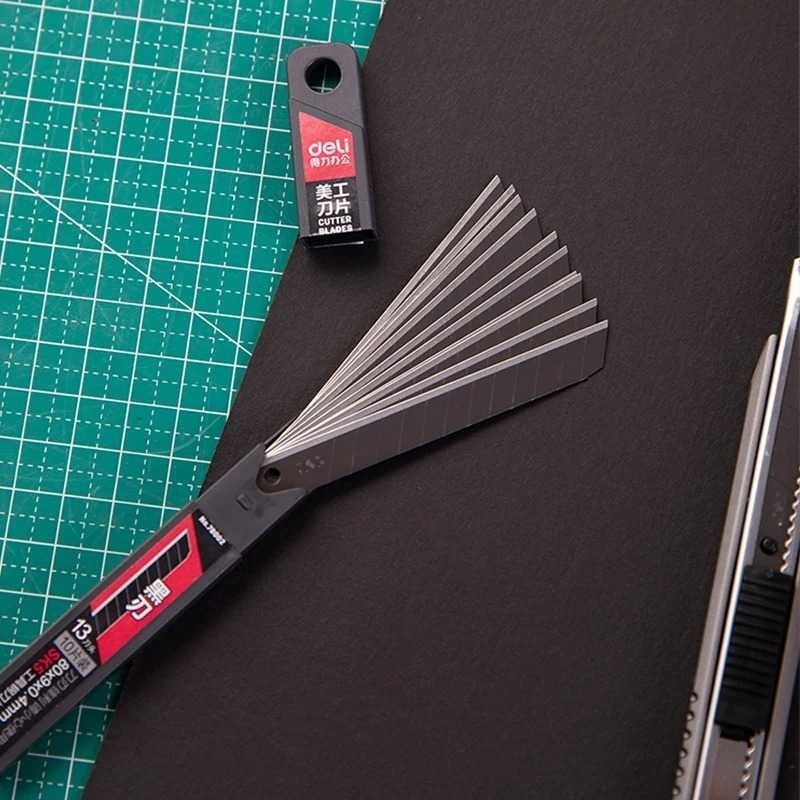 

DELI Pisau Cuter Knife Blades Alloy Steel SK5 9mm 10 PCS - 78002/78003