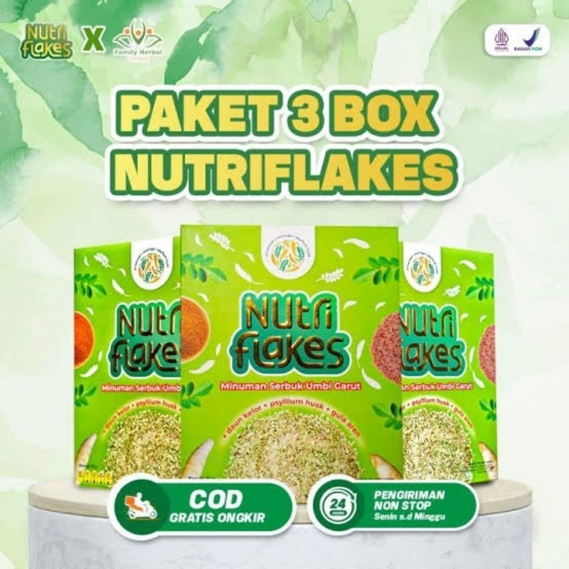 

PAKET NUTRIFLAKES SEREAL UMBI GARUT ATASI SAKIT ASAM LAMBUNG