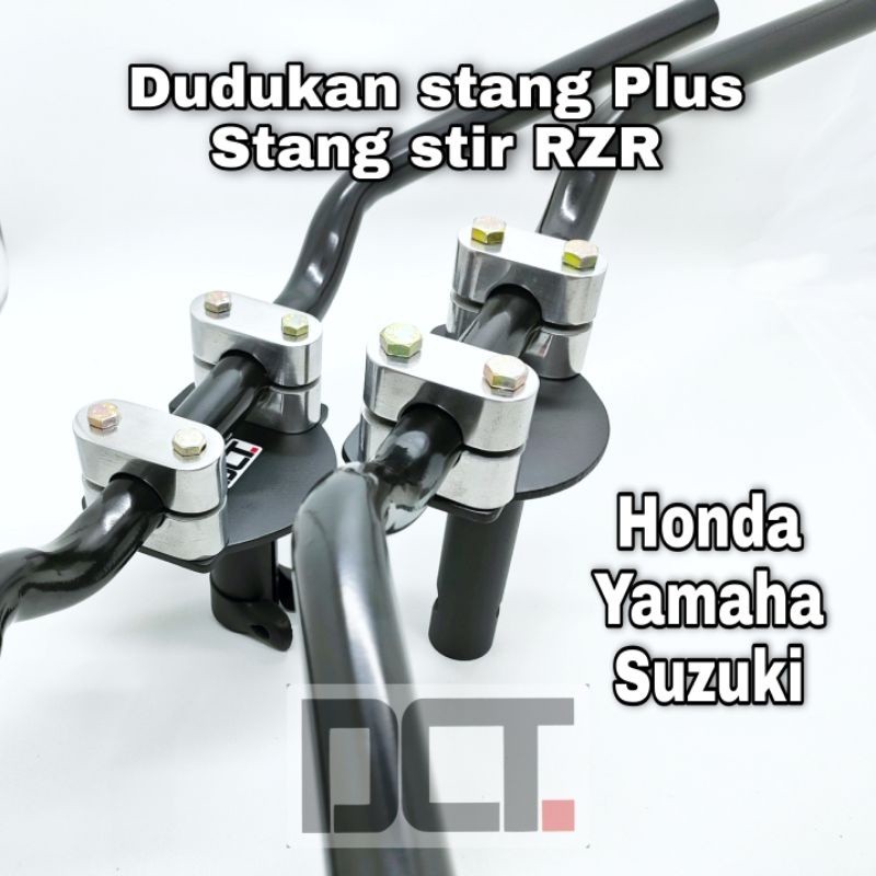 PAKET STANG STIR RZR PLUS DUDUKAN STANG RACING UNIVERSAL ROADRACE BALAP MOTOR SATRIA SONIC VIXION CS