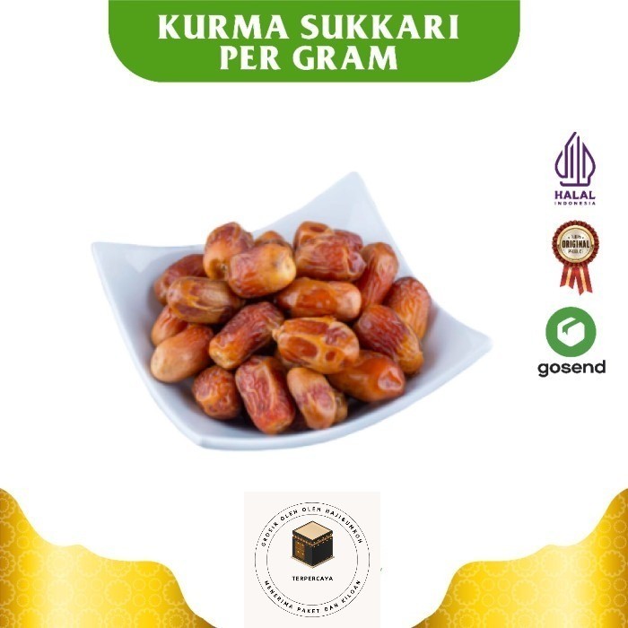 

Kurma Sukkari Premium untuk Suplemen Kesehatan Oleh Oleh Haji dan Umroh bisa per gram - 1 kg