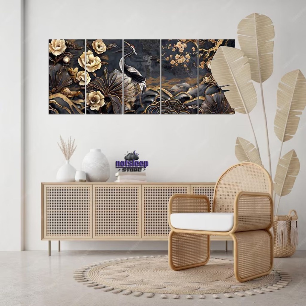Hiasan Dinding Aesthetic - Chinese Painting Hitam Minimalis  Pajangan Kamar - Poster kayu dekorasi h