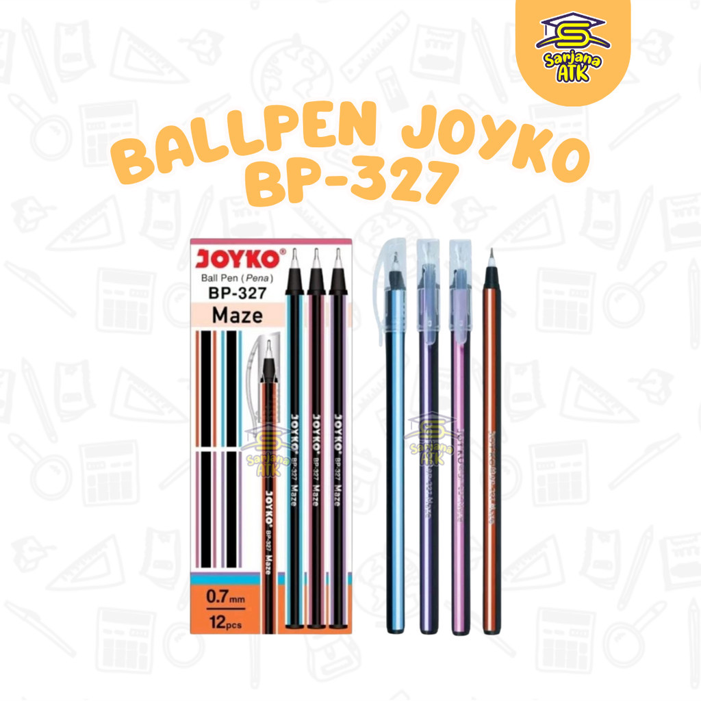 

(12 pcs) Bulpen / Bulpoint / Pulpen Ball Pen Pena Joyko BP-327 BP327 327 Maze 0.7 mm