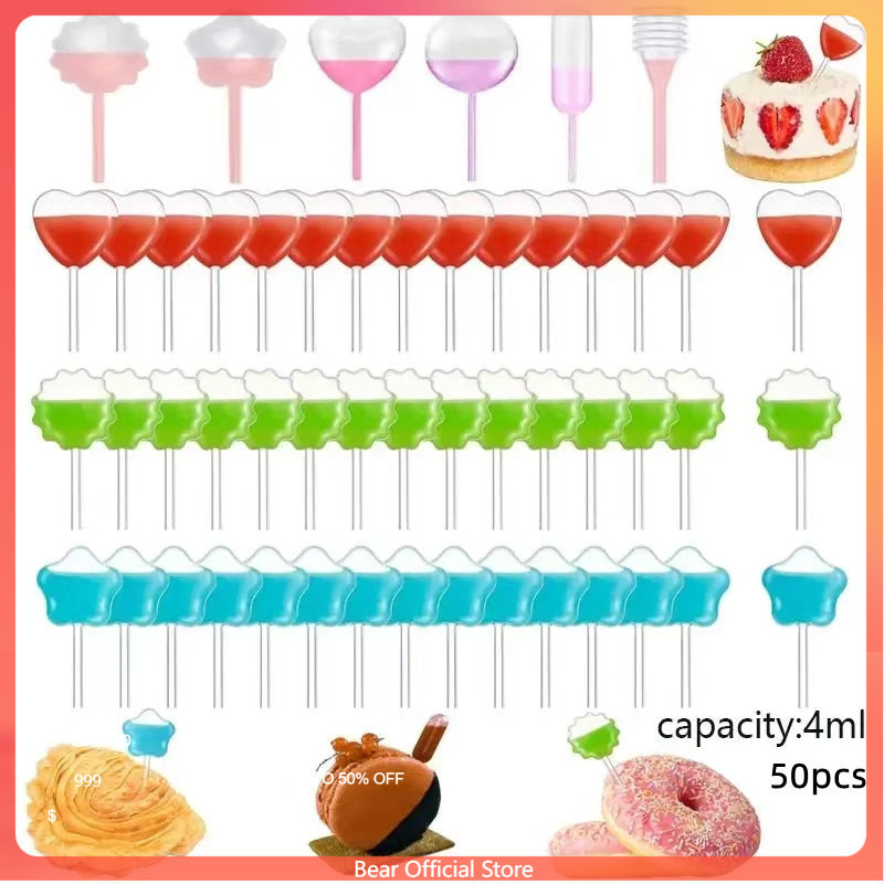Pipet Cupcake/Sedotan Peras Plastik Ukuran 4ml, 50 PCS
