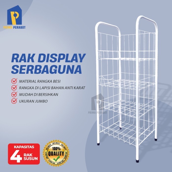 Rak Chiki Jumbo Rak Display Serbaguna Susun 4 - Biru