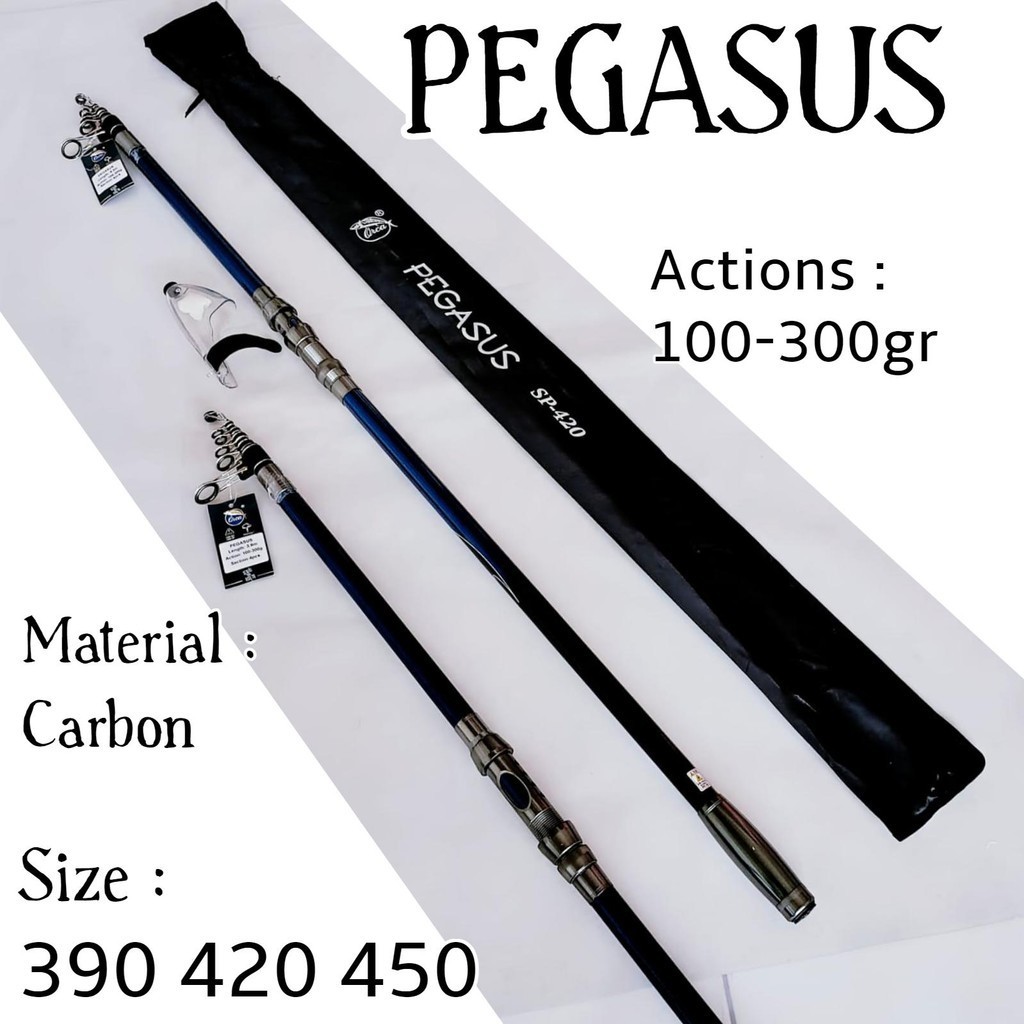 Orca Pegasus 390 420 450 Cw 100-300gr Joran Pancing Surf Fishing Pasiran Bahan High Carbon Model Ant