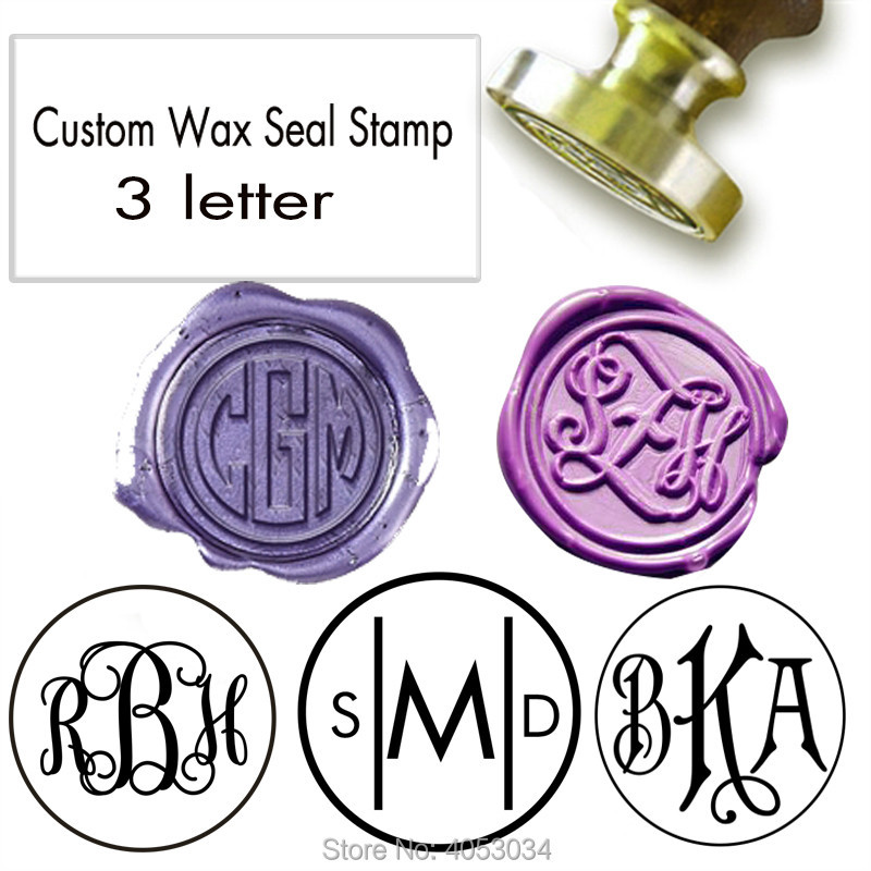 

Custom 3 monogram letters Personalized wax seal stamp weding wax seal family party wax seal