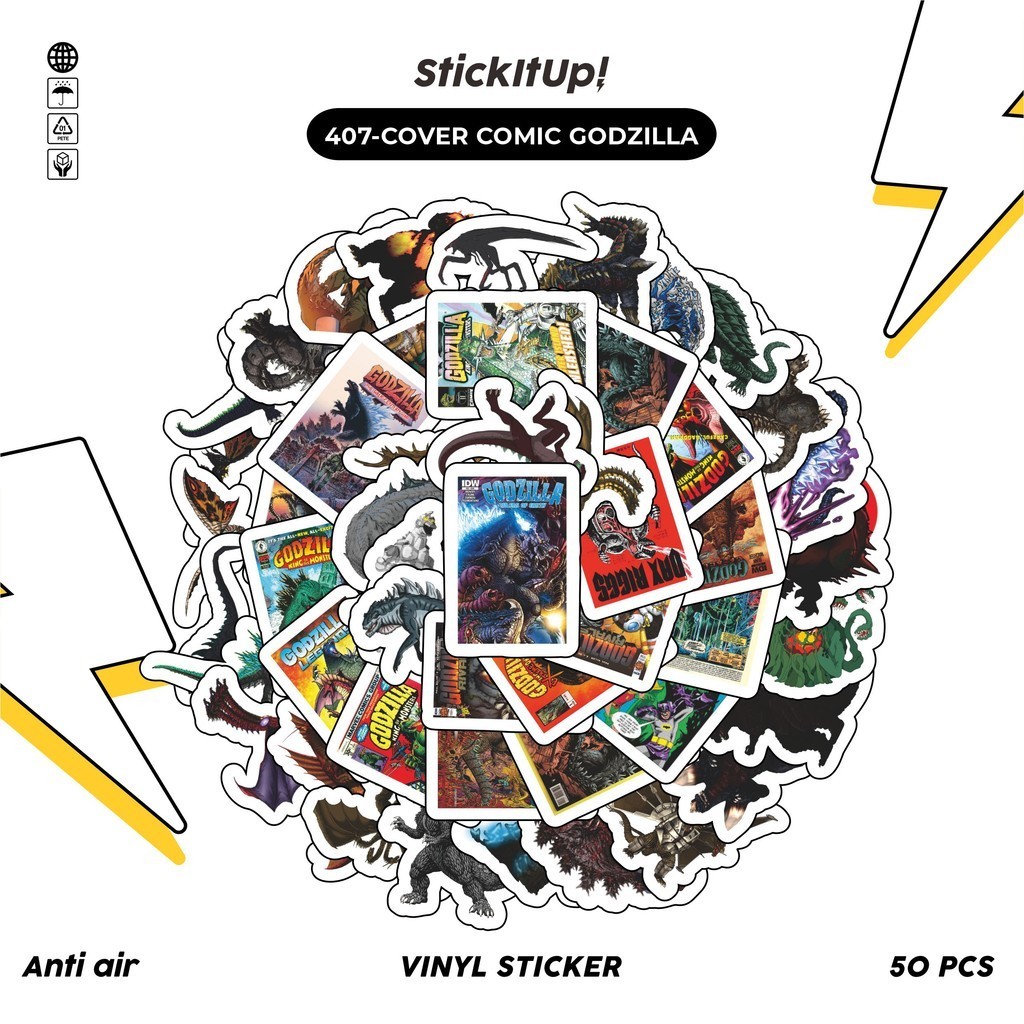 

COD✨ 50 Pcs Stiker Pack Motif Godzilla Lucu Aesthetic Vynil Waterproof untuk Freebies Sticker Buku Journal Casing HP Laptop