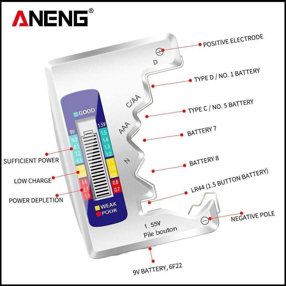 ANENG Tester Baterai Universal: Periksa Kapasitas Baterai AA AAA