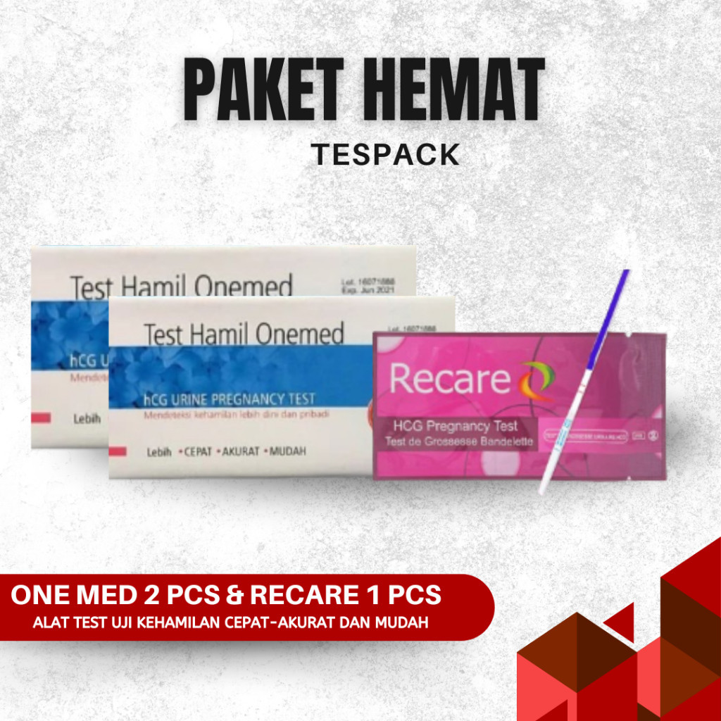 Test Hamil Onemed 2 Strip & Recare Test Pack 1 Strip - Alat Test Kehamilan