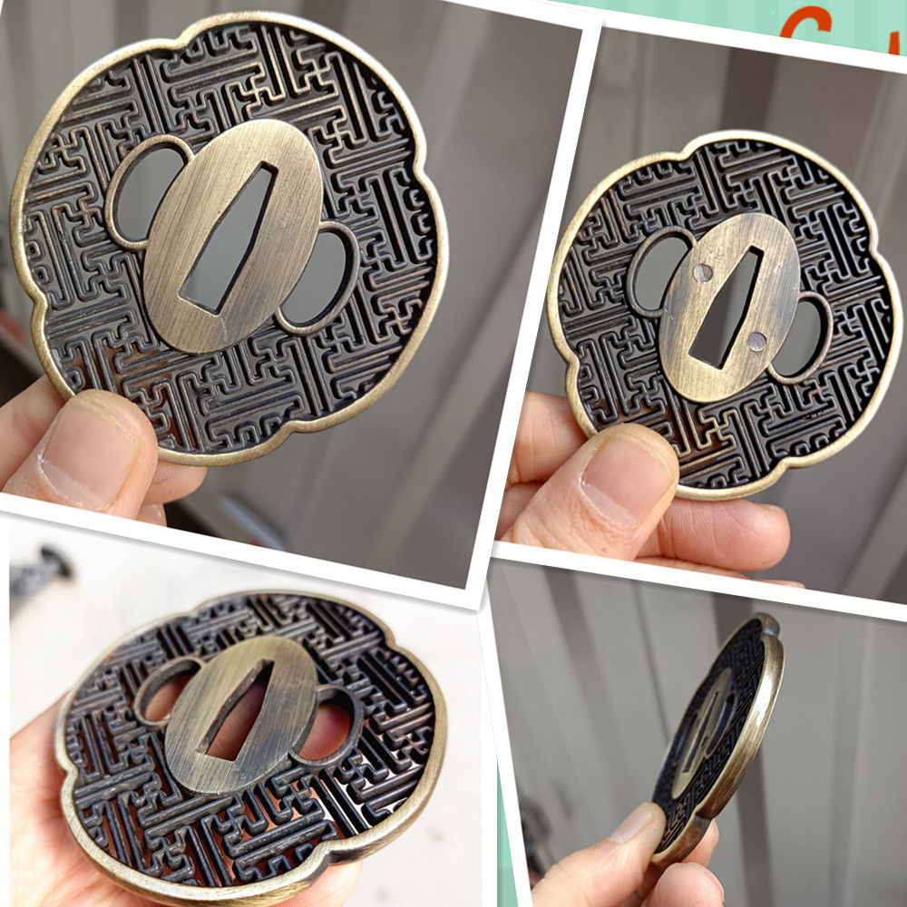 Japanese Samurai Katana Sword Fittings Hollow out Alloy Tsuba Handguard Sword Wakizashi Tanto DIY Me