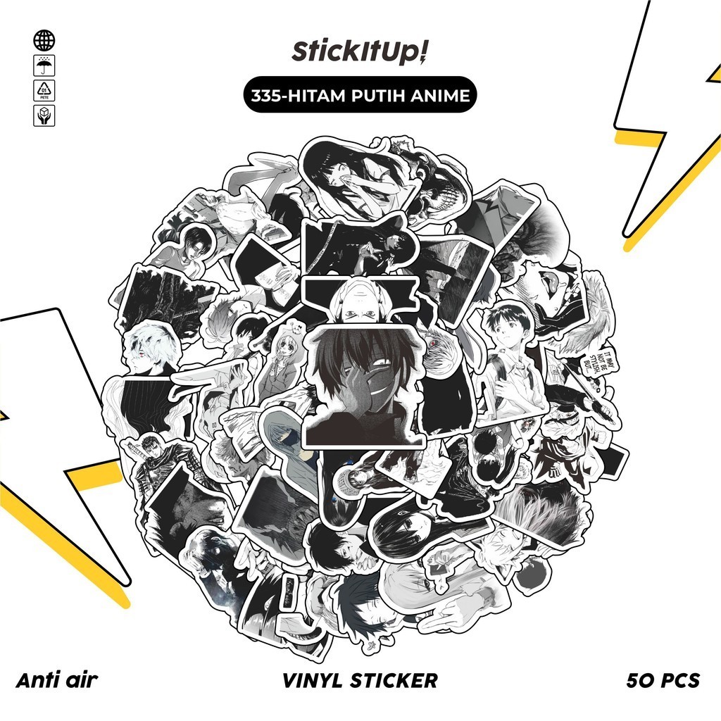 

COD100 Pcs Stiker Anime Hitam Putih | Stiker Hitam Putih | Stiker Black and White