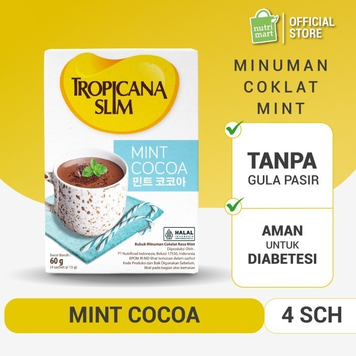 

Tropicana Slim Mint Cocoa 4 Sachet Cokelat Bebas Gula