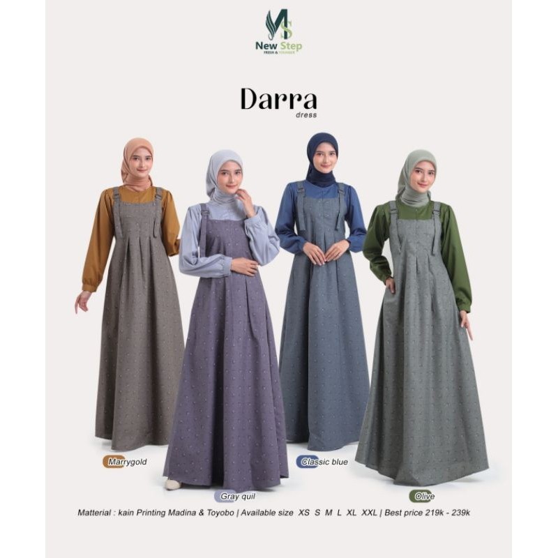 New Step Darra Dress | Gamis Lubi Terbaru | Gamis Remaja Kekinian | Gamis Premium | Gamis Darra Lubi