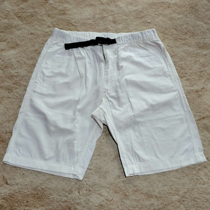 celana utility GU GEU putih tulang celana pendek chinos pria size 30-34
