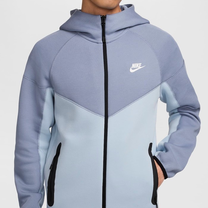 FB7922 440 Mens Nike Tech Fleece Full Zip Windrunner Hoodie