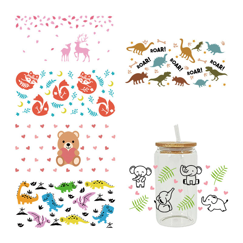

UV DTF Transfer Sticker Mreey Christmas For The 16oz Libbey Glasses Wraps Bottles Cup Can DIY Waterproof Custom Decals D6363