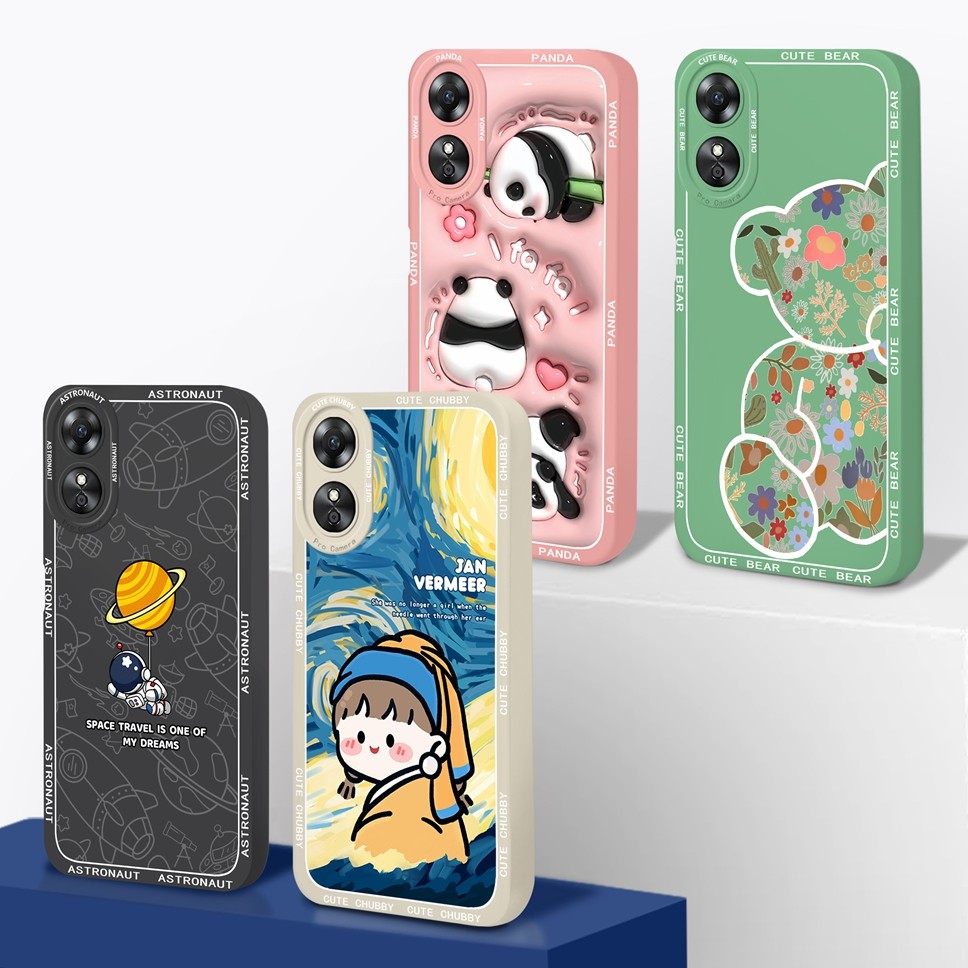 

Phone Case For Oppo A17 A17K K 4G Pretty Flowers Square Liquid Silicone Back Cover For OppoA17K Oppo A 17 K Fundas Shell Coque
