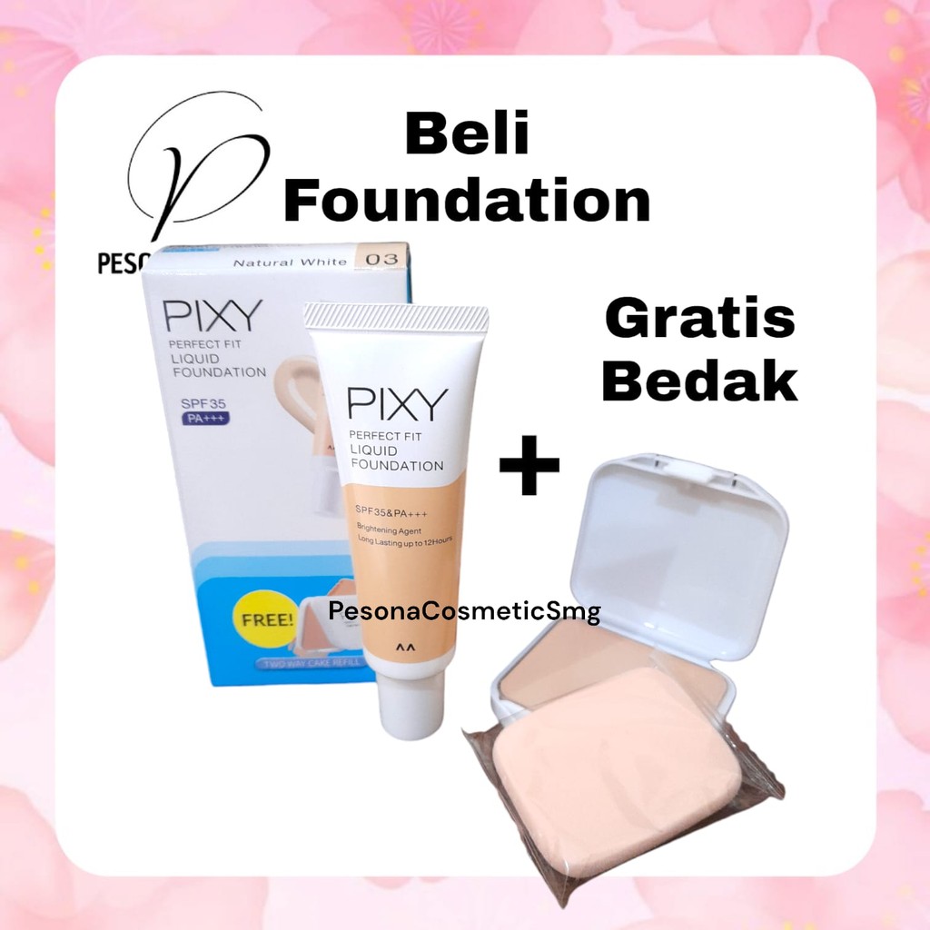(BELI 1 DAPAT 2) PAKET PIXY FOUNDATION + DAPAT REFIL BEDAK PIXY PERFECT FIT / BUNDLE PIXY PEFECT FIT