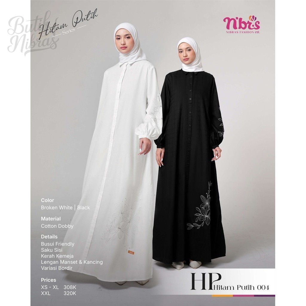 Gamis Wanita Dewasa Bahan Katun Premium Hp 004 by Nibras