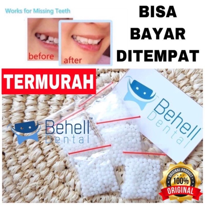 bisa COD GIGI PALSU SEMENTARA 200 BUTIR / PENAMBAL GIGI PATAH RENGGANG TEMPORARY TOOTH TEMPTOOTH GIN