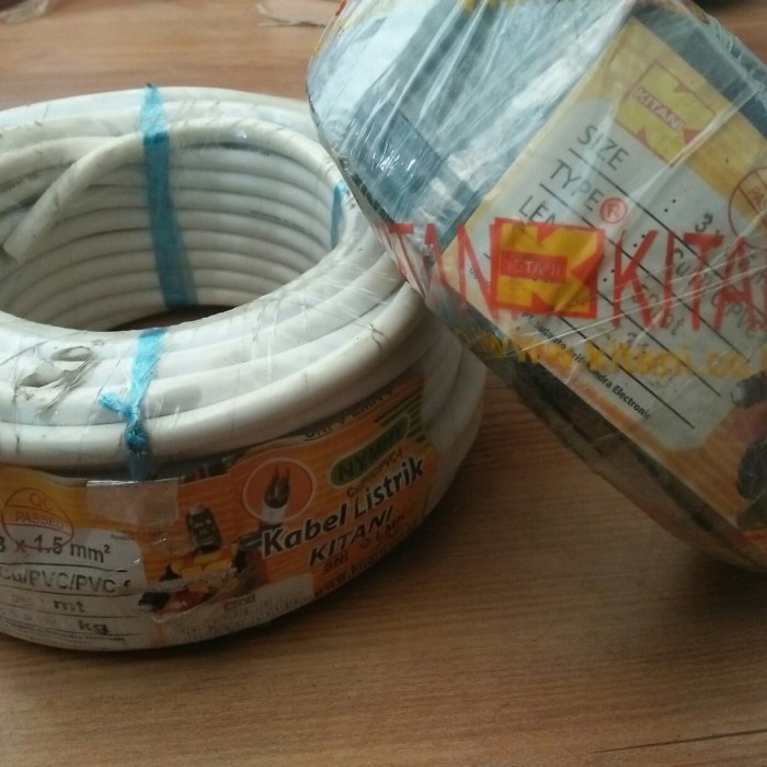 Kabel Serabut NYMHY / NYYHY 3 x 1,5mm x 25M KITANI (SNI - LMK) - Putih