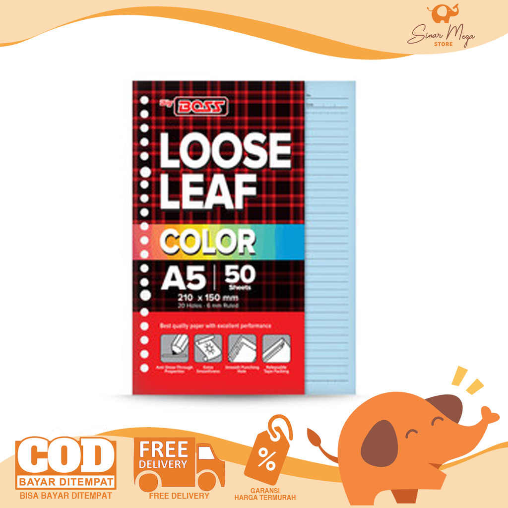 

Bigboss Isi Loose Leaf Color A5 / Isi Binder A5 50 Lembar Warna Warni