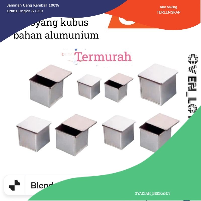 Loyang roti tawar kubus / Cetakan roti tawar mini