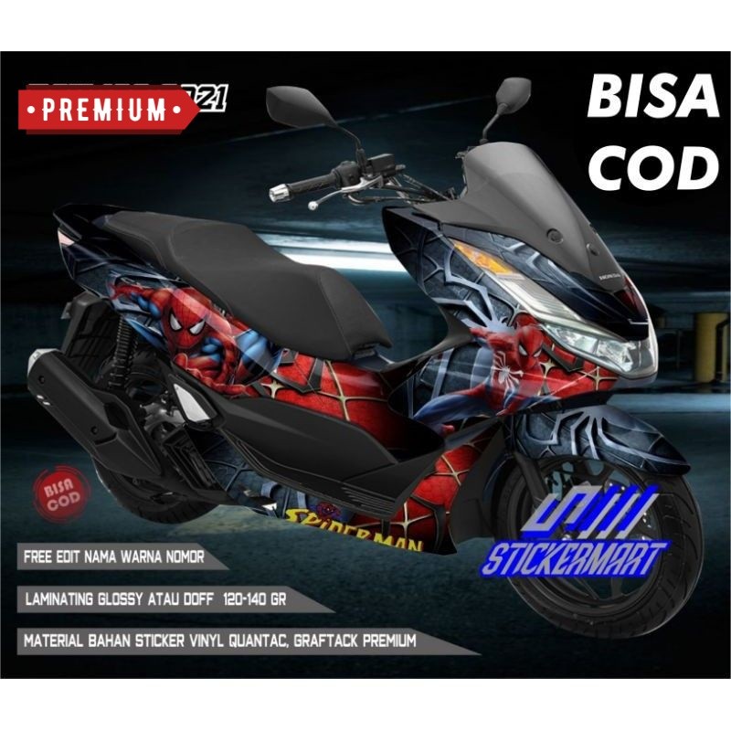 PREMIUM Decal sticker honda PCX 160 PCX 150 full body Desain terbaru motif spiderman