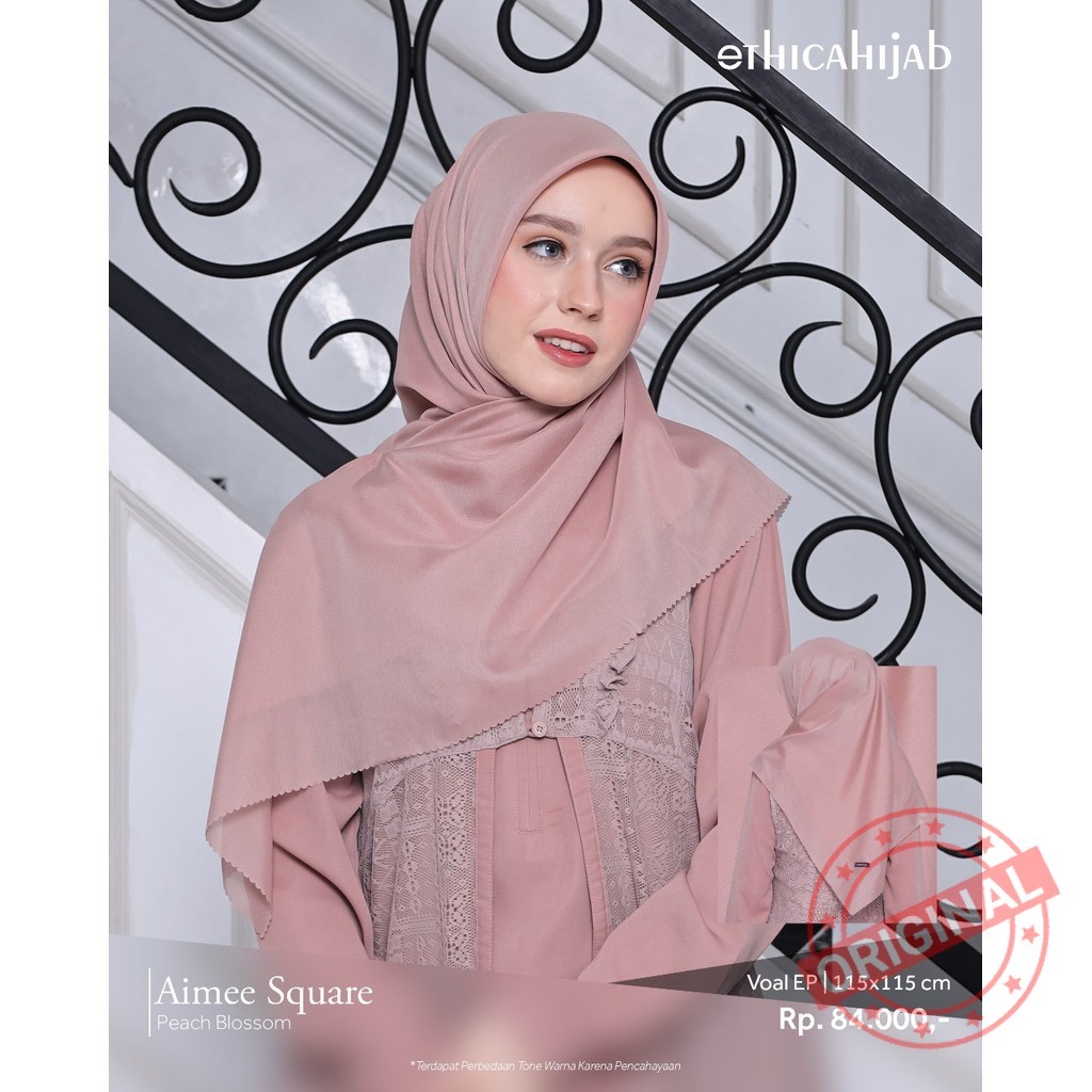 TERBARU Hijab Voal Premium Aimee Square Kerudung Segiempat Polos By Ethica Hijab Premium Original