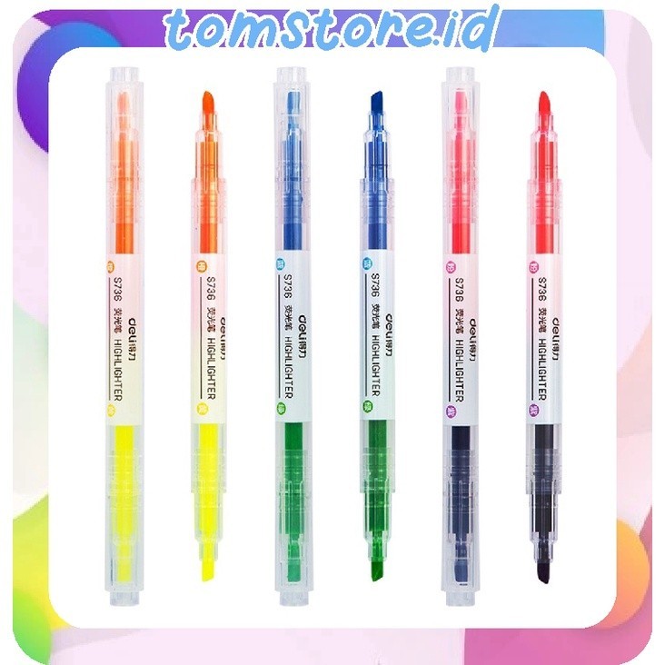 

TOMSTORE.ID S010 Highlighter Ujung 2 Warna Marker Pen Alat Tulis Penanda Berwarna 2 Tip Warna