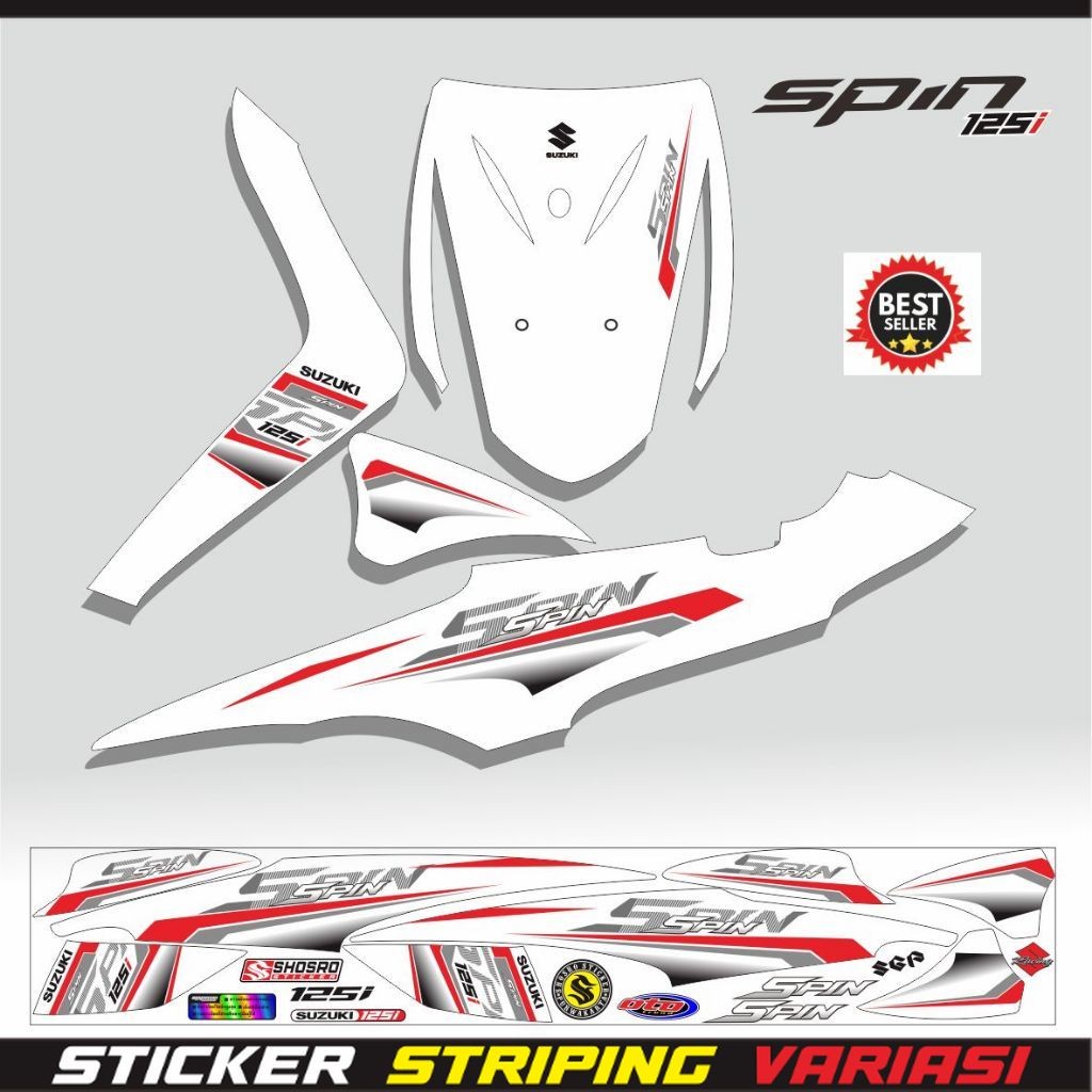 STRIPING SPIN 125 SR MOTIF / SPIN 125 / SR / SPIN / STIKER / STICKER / STRIPING SUZUKI SPIN POLET ST