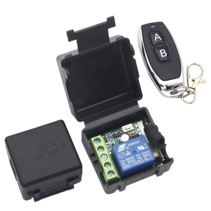 Modul Remote Control Wireless RF 433MHz Remot Universal Relay Switch 1 Channel CH 2 Tombol DC 12V
