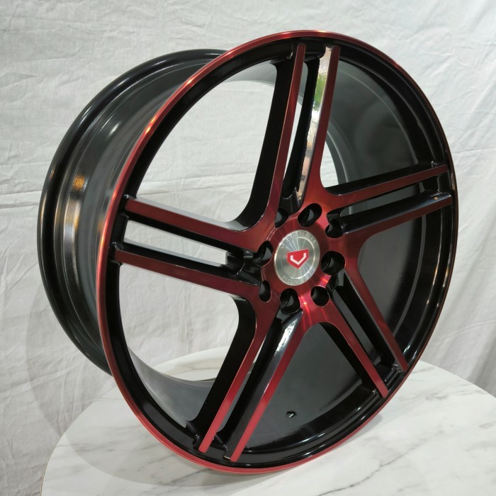 4p VELG VOSSEN 17x7.5 8H 100 / 114.3 et38 Black polish Red Ring 17 R17 lebar 7,5 inci lobang 4H 100 