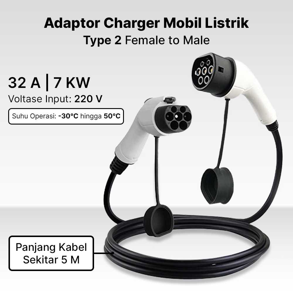 SHEN JIA Adaptor Charger SPKLU Mobil Listrik Type 2 Female to Male 5M - M4-11 - AH