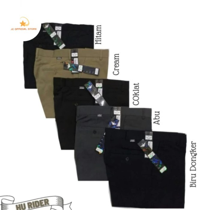 ✨BISA COD✨ -Celana bahan | kain | Formal kantor | Slim fit | Pria - cream hijau