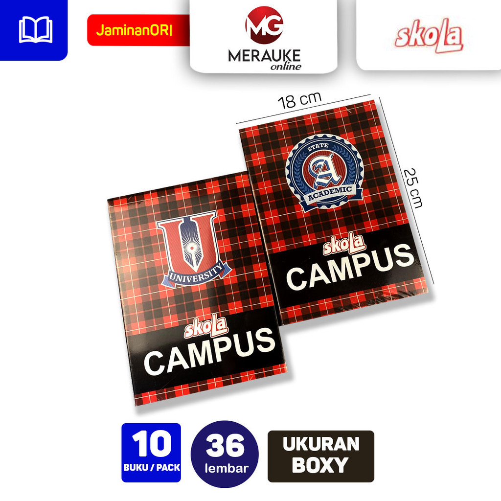 

Buku Tulis Campus SKOLA 36 Lembar (1 Pack isi 10 Buku)
