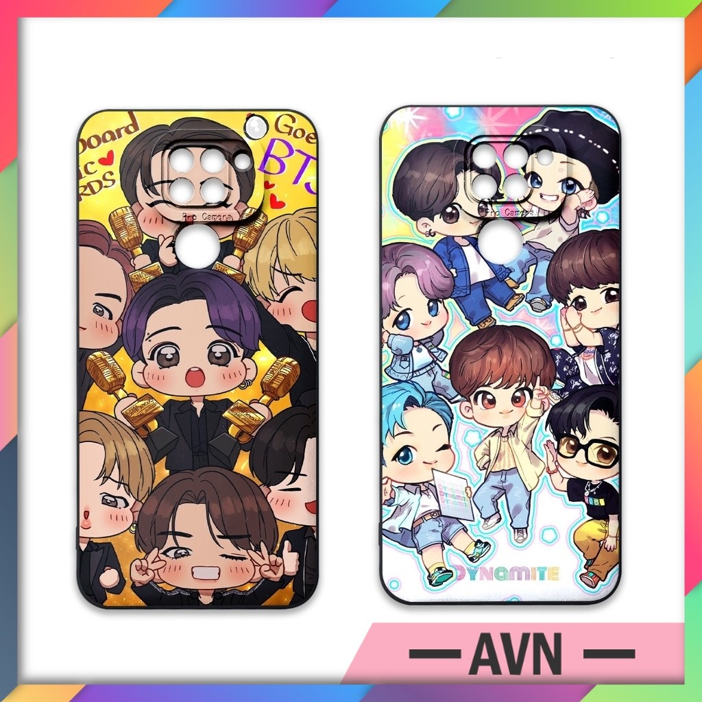 Casing Case  Redmi Note 9 Pro Model Bts -  Motif Korea - Softcase Gambar Kpop Pelindung Kamera
