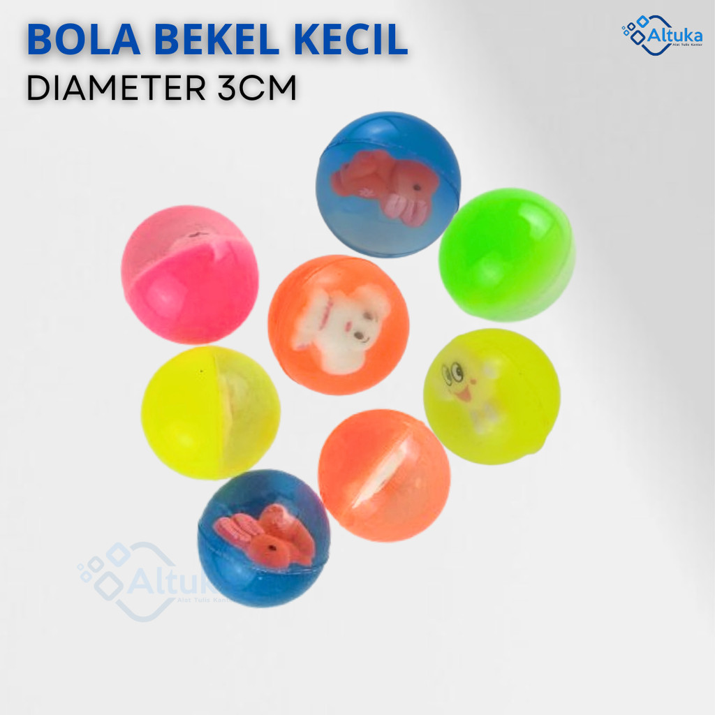 Bola Bekel Kecil / Bola Bekel Warna Warni Transparan / Bola Bekel Karakter Lucu Diameter 3Cm
