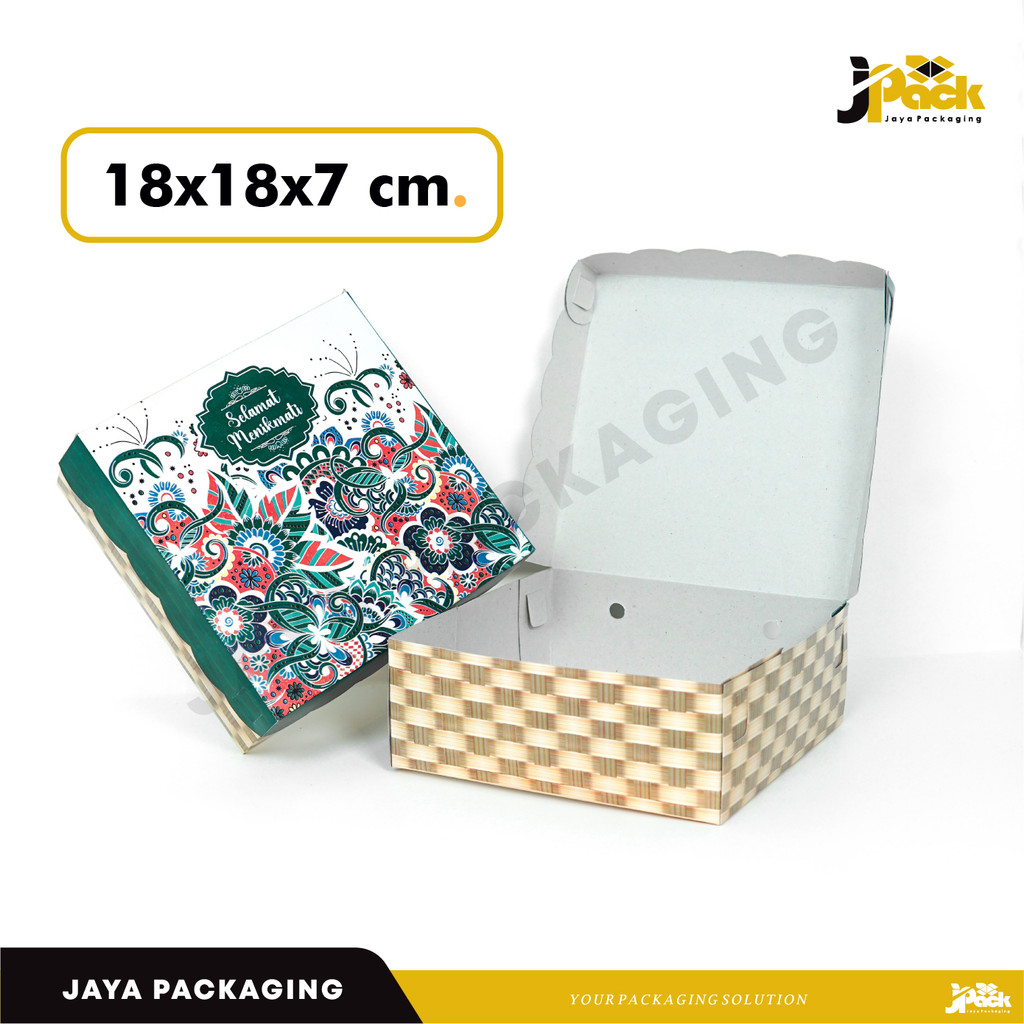 

Box 18x18x7 -R8 (Paket 100 pcs) Kardus/Karton/Duplex/KotakNasi/Berkat/Tinggi7