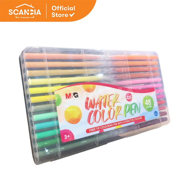 

SCANDIA Spidol Soft Brush Water Color Pen Washable 48Colors (ACP901CF)