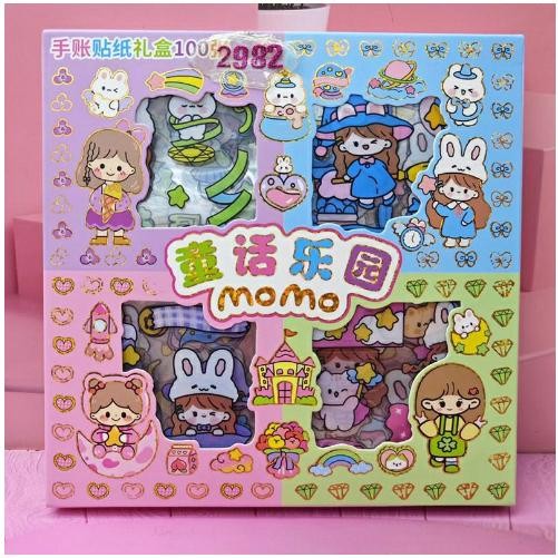 

UNIQQSO【100LEMBAR/BOX】STIKER MOMO RAINBOW GROSIR