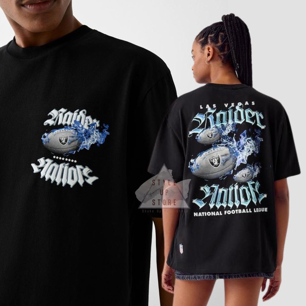 【FAD】 [ STYLEUPSTORE ] BERSHKA Oversize Unisex Tshirt - Raider Nation