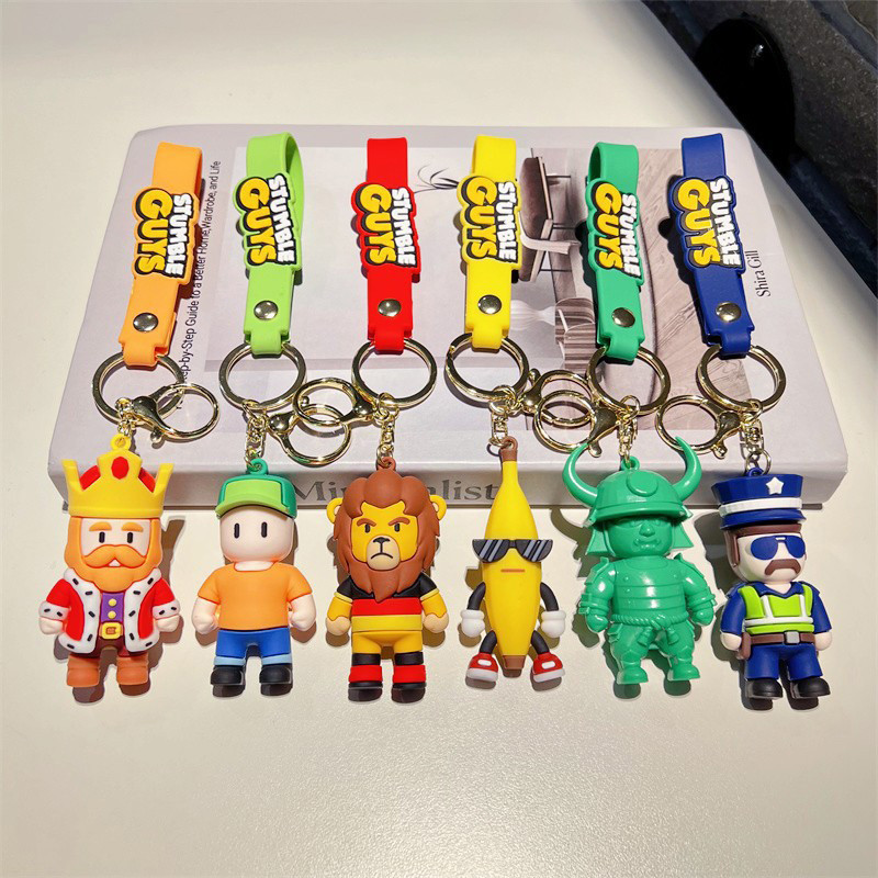 6/Lot New Stumble Guys Keychain Stumble Guys Stumble Keychain Men's and Women's Bag Charms