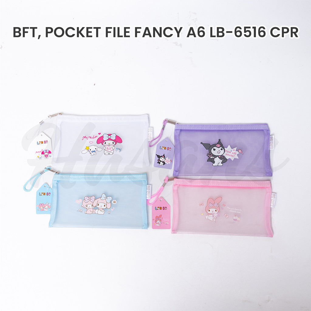 

Pocket File / Pocket File Jaring /Tempat Penyimpanan Pencil Jaring / Tempat Penyimpanan File / Penyimpanan File A6 / Pouch Dokumen / Pouch Dokumen Sanrio / Bft, Pocket File Fancy A6 LB-6516 Bisa COD
