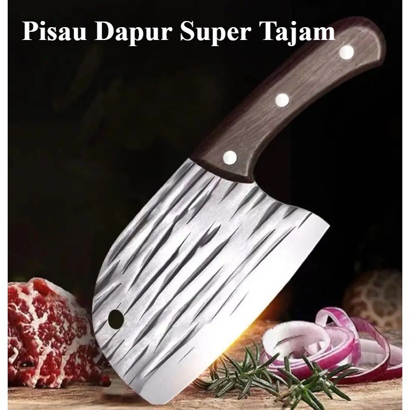 Pisau Dapur Jepang Golok Super Tajam Pemotong Daging/ Pisau Golok Potong Daging Stainless Anti Karat