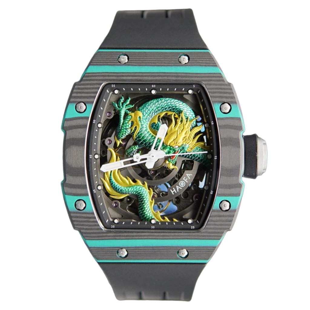 Haofa Black Bezel Blue Dragon Watch