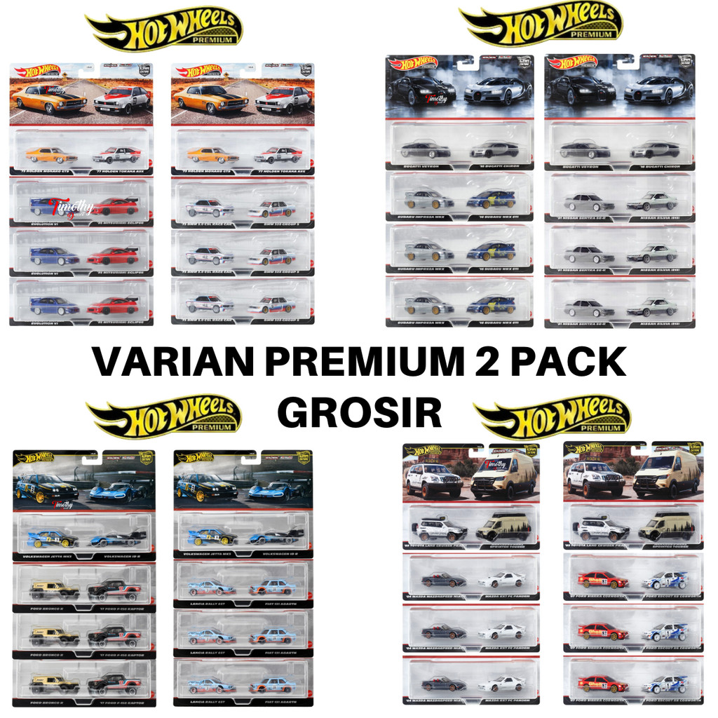 Hot Wheels Grosir Kartonan Premium 2 Pack Varian VW SUBARU NISSAN DKK