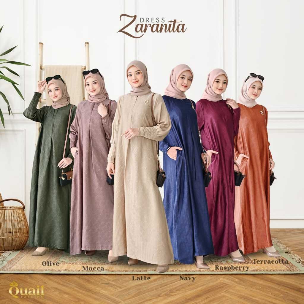 Zaranita Dress Original Quail Hijab Gamis Quail Zaranita Fashion Dress Quail Gamis Wanita Vienna Emb